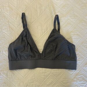 All You Lively Charcoal Striped Nylon Spandex  Bralette Size 2